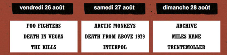 ROCK EN SEINE 2011 : LA PROGRAMMATION COMPLETE JOUR PAR JOUR