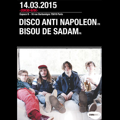 FLYER CONCERT DISCO ANTI NAPOLEON ESPACE B 2015