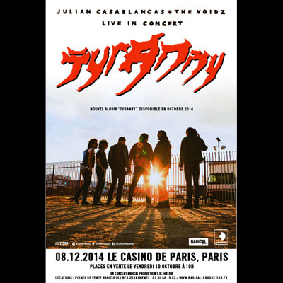 FLYER JULIAN CASABLANCAS CONCERT CASINO DE PARIS 2014