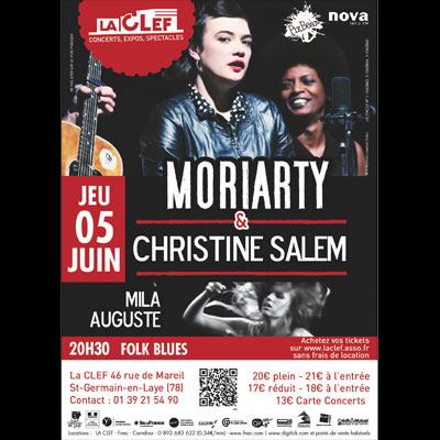 FLYER CONCERT DE MORIARTY ET CHRISTINE SALEM LA CLEF 2014