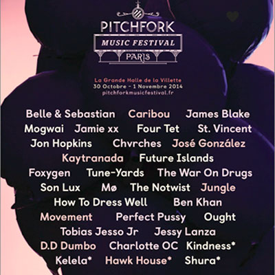FLYER PITCHFORK MUSIC FESTIVAL PARIS 2014