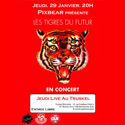 PIXBEAR FLYER SOIREE JEUDI LIVE AU TRUSKEL LE 29 JANVIER