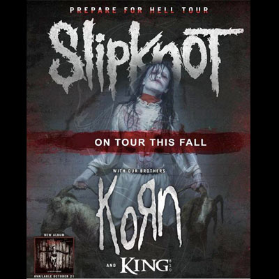 FLYER CONCERT SLIPKNOT KORN ZENITH DE PARIS 2015