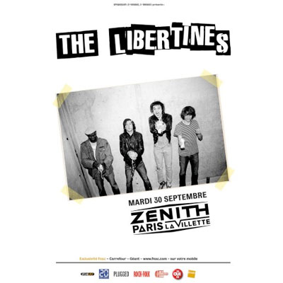 THE LIBERTINES FLYER CONCERT ZENITH DE PARIS 2014